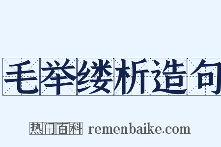 毛举缕析造句是什么意思的图片